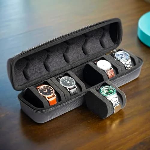 AUKURA Hard Watch Travel Case, 5 Slot | Compact & Durable Travel Organizer with Anti-Move Pillow thumbnail 3