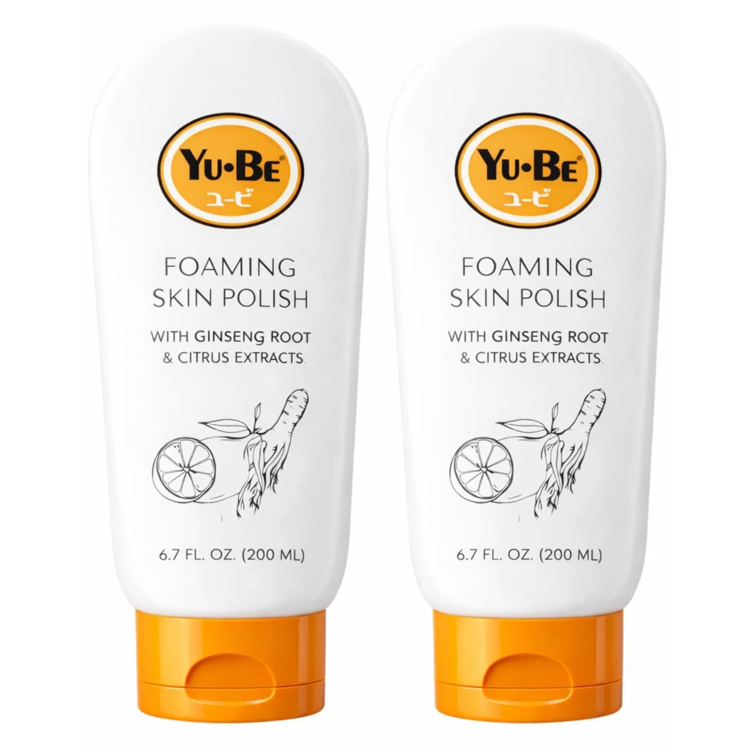 Yu-Be Foaming Skin Polish – Face & Body Exfoliating Scrub 6.7 fl oz | Gentle Fruit AHAs & Walnut Polish
