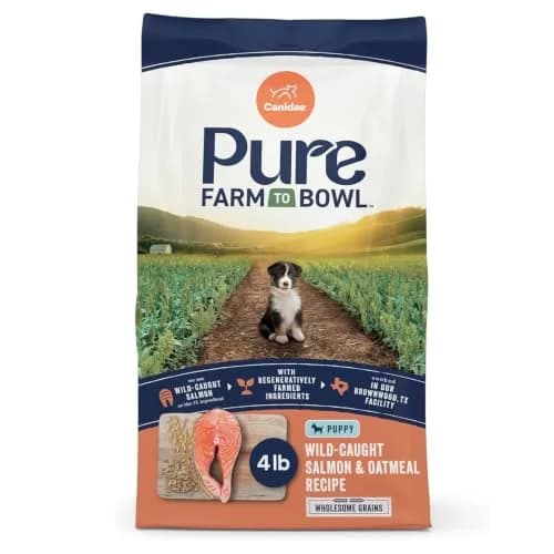 CANIDAE Pure Farm to Bowl Puppy Food 4 lb | Salmon & Oatmeal, Grain-Free, Balanced Nutrition thumbnail 1