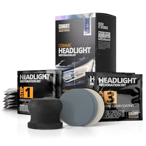 CERAKOTE Ceramic Headlight Restoration Kit | Restores Cloudy, Yellowed Headlights with UV Protection thumbnail 2