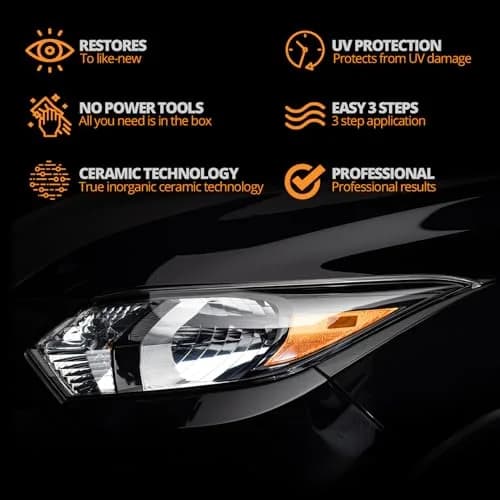 CERAKOTE Ceramic Headlight Restoration Kit | Restores Cloudy, Yellowed Headlights with UV Protection thumbnail 3