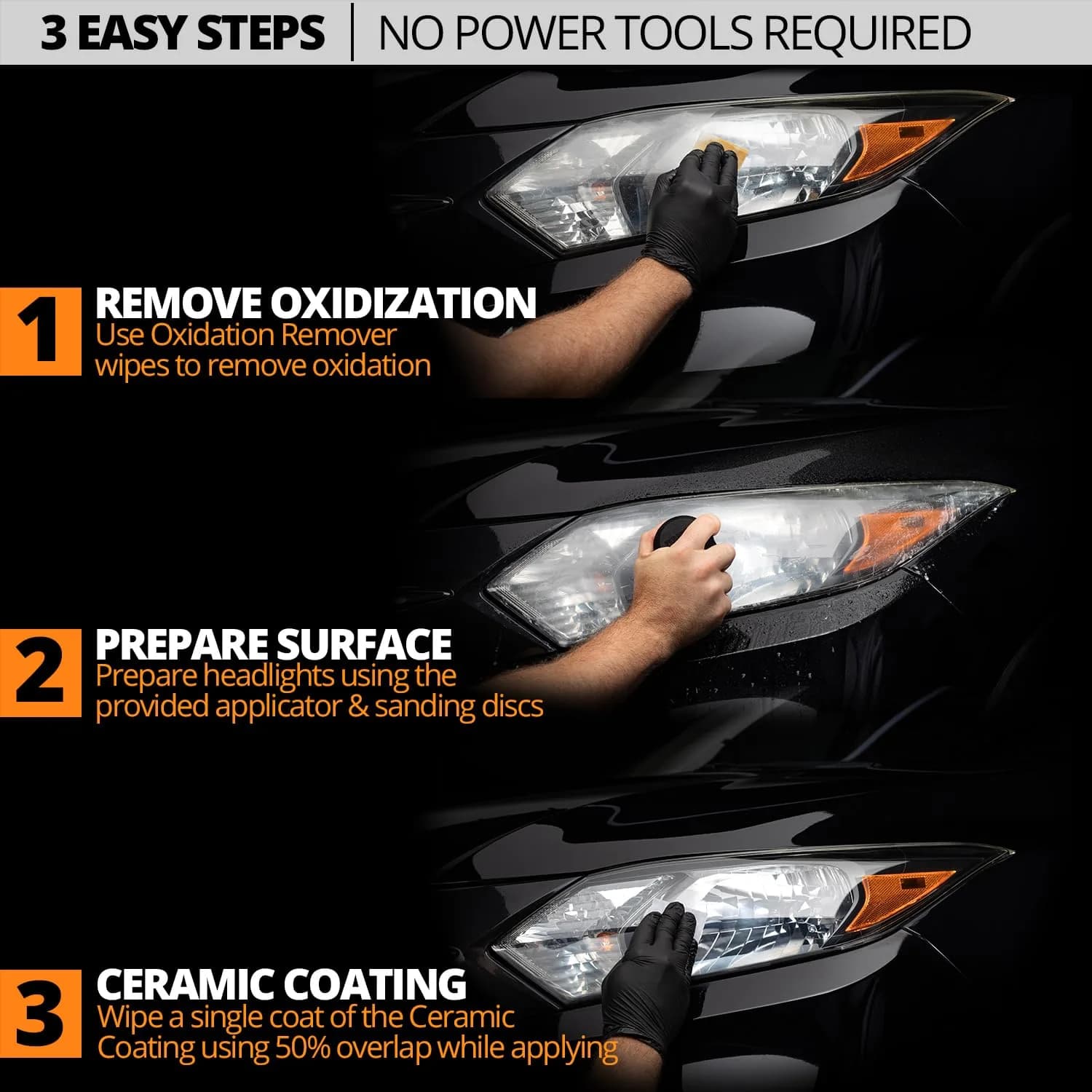 CERAKOTE Ceramic Headlight Restoration Kit | Restores Cloudy, Yellowed Headlights with UV Protection - view 4