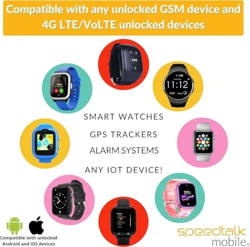 SpeedTalk Mobile Smartwatch SIM Card Kit - Triple Cut Nano/Micro/Standard for 4G Wearables | No Contract, No Credit Check thumbnail 3