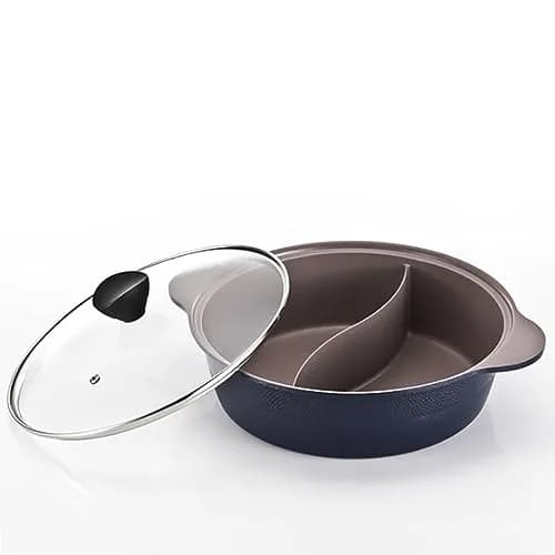 LP LIVING PLUS IH Shabu Shabu Stock Pot 2.7L (2.9 Quarts) | Dual Divider Ceramic Cookware thumbnail 1
