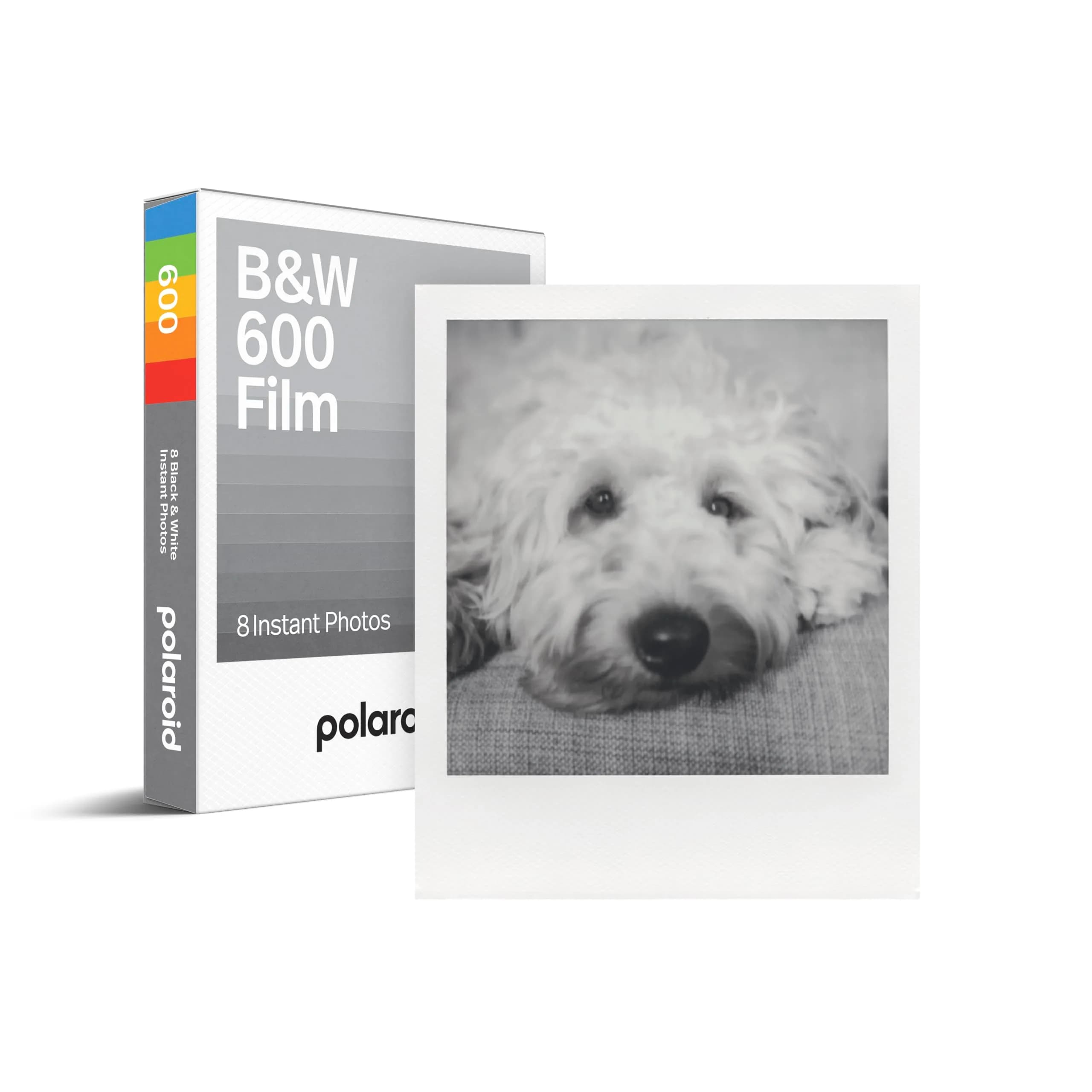 Polaroid B&W Instant Film for 600 Cameras, 8 Exposures | Classic Iconic White Frame - main product image