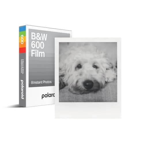 Polaroid B&W Instant Film for 600 Cameras, 8 Exposures | Classic Iconic White Frame thumbnail 1