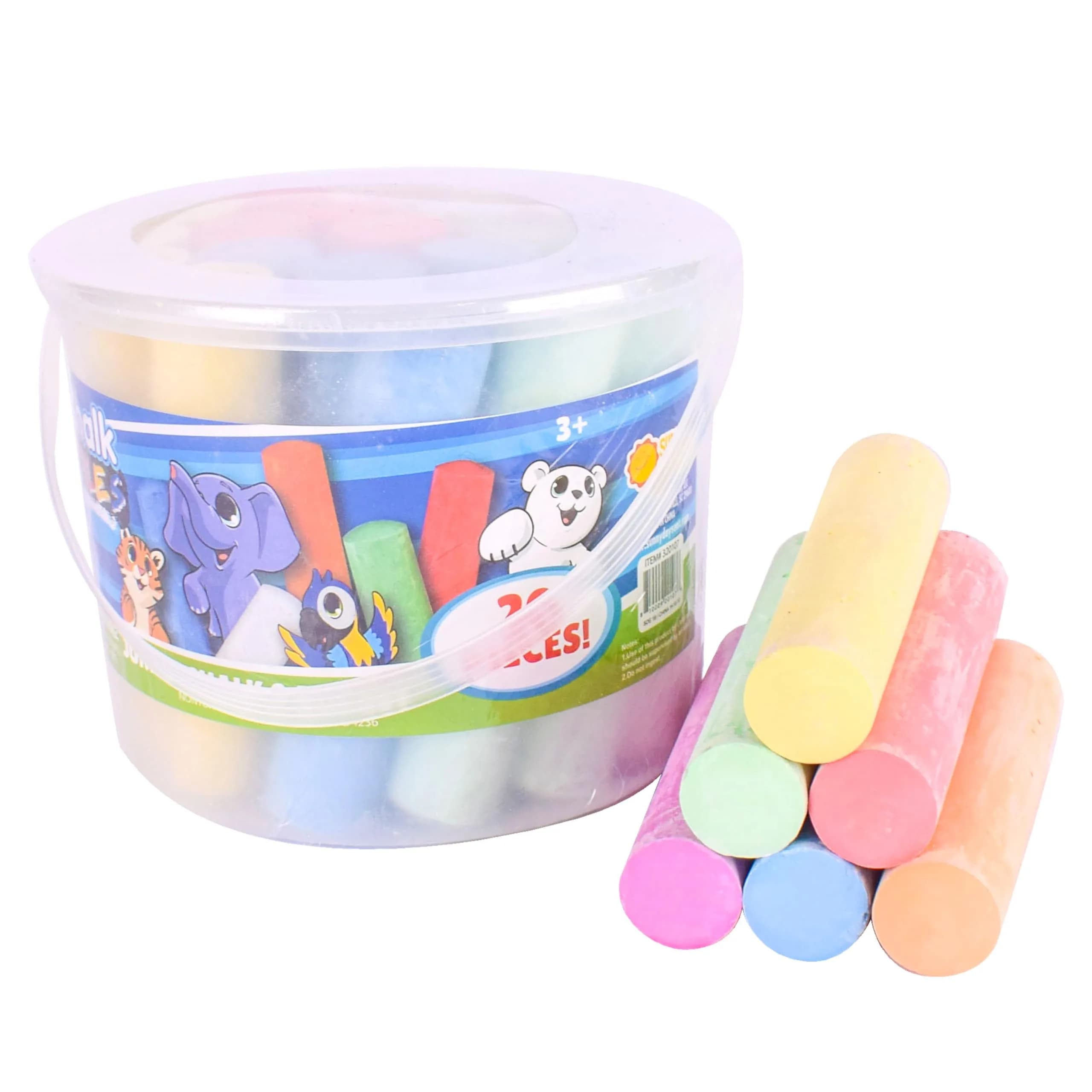 Sunny Days Entertainment Jumbo Sidewalk Chalk Set for Kids, 20 Pieces Multicolor | Washable Outdoor Art & Games