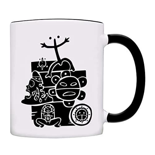 owndis Puerto Rico All Taino Symbols in One Coffee Mug-0155-Black | 11oz Ceramic Drinkware with Puerto Rican Emblems thumbnail 1