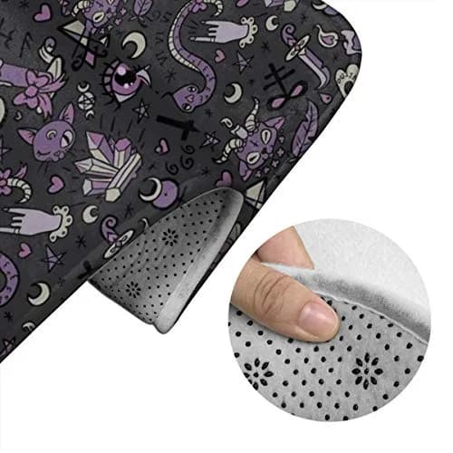 YEGFTSN Purple Black Goth Spooky Bathroom Rugs Set 3 Pcs Non Slip Absorbent thumbnail 4