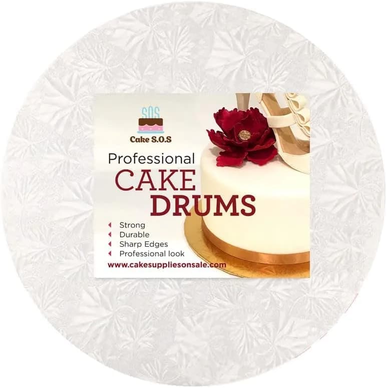 Cake S.O.S 6 inch White Round Cake Board Drums | 1/4 inch Thick, Elegant Display Base - main product image