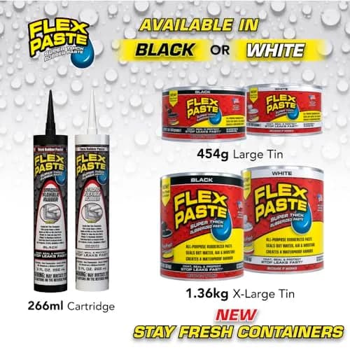 Flex Paste Waterproof Paintable Sealant 255ml (9 oz) | Fills Gaps Cracks Holes - Blocks Water Air - UV Resistant thumbnail 8