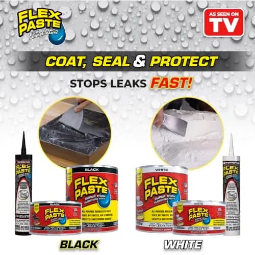 Flex Paste Waterproof Paintable Sealant 255ml (9 oz) | Fills Gaps Cracks Holes - Blocks Water Air - UV Resistant thumbnail 2
