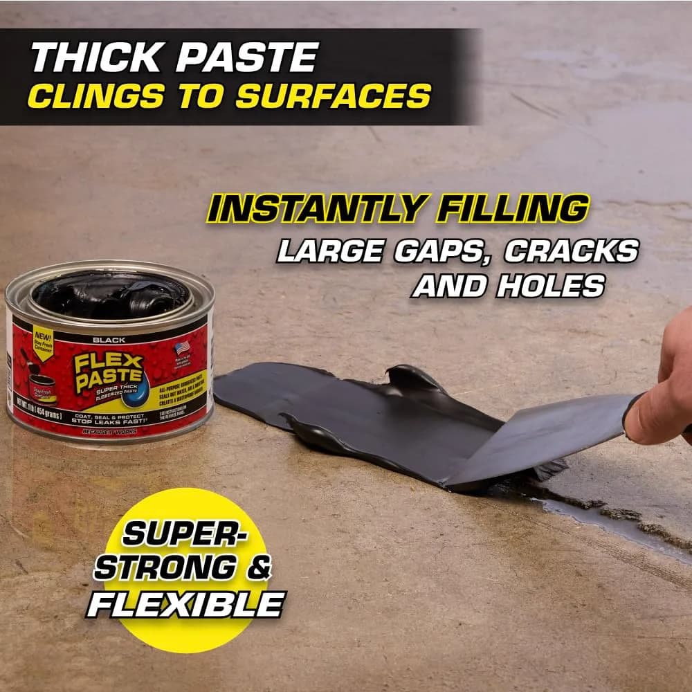 Flex Paste Waterproof Sealant Cartridge 255g (9 oz) | Blocks Water & Air, Paintable Rubberized Barrier - view 3