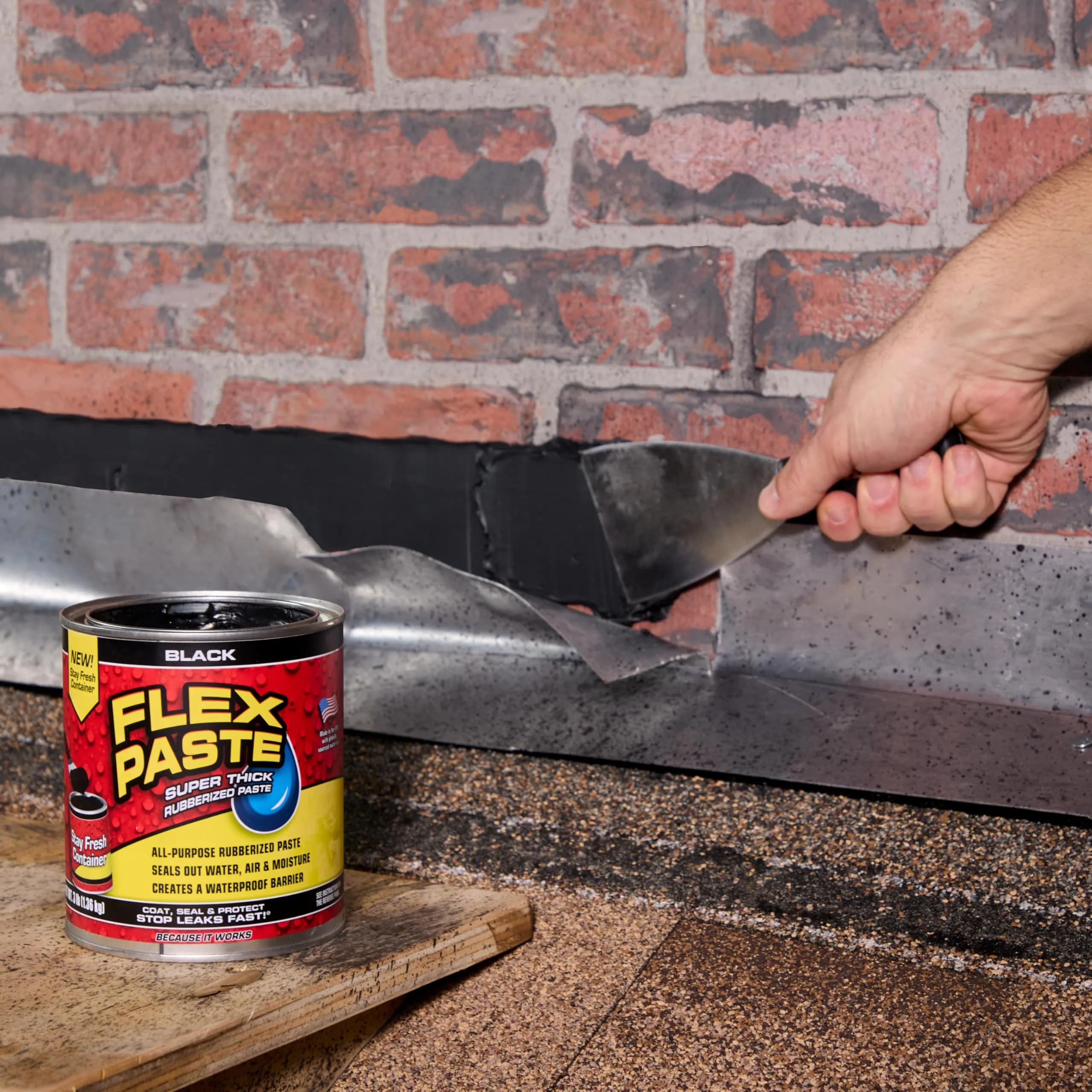 Flex Paste Rubberized Waterproof Sealant Paste Black 48 fl oz (1.42 L) | Seals Gaps Cracks Holes Underwater - view 4