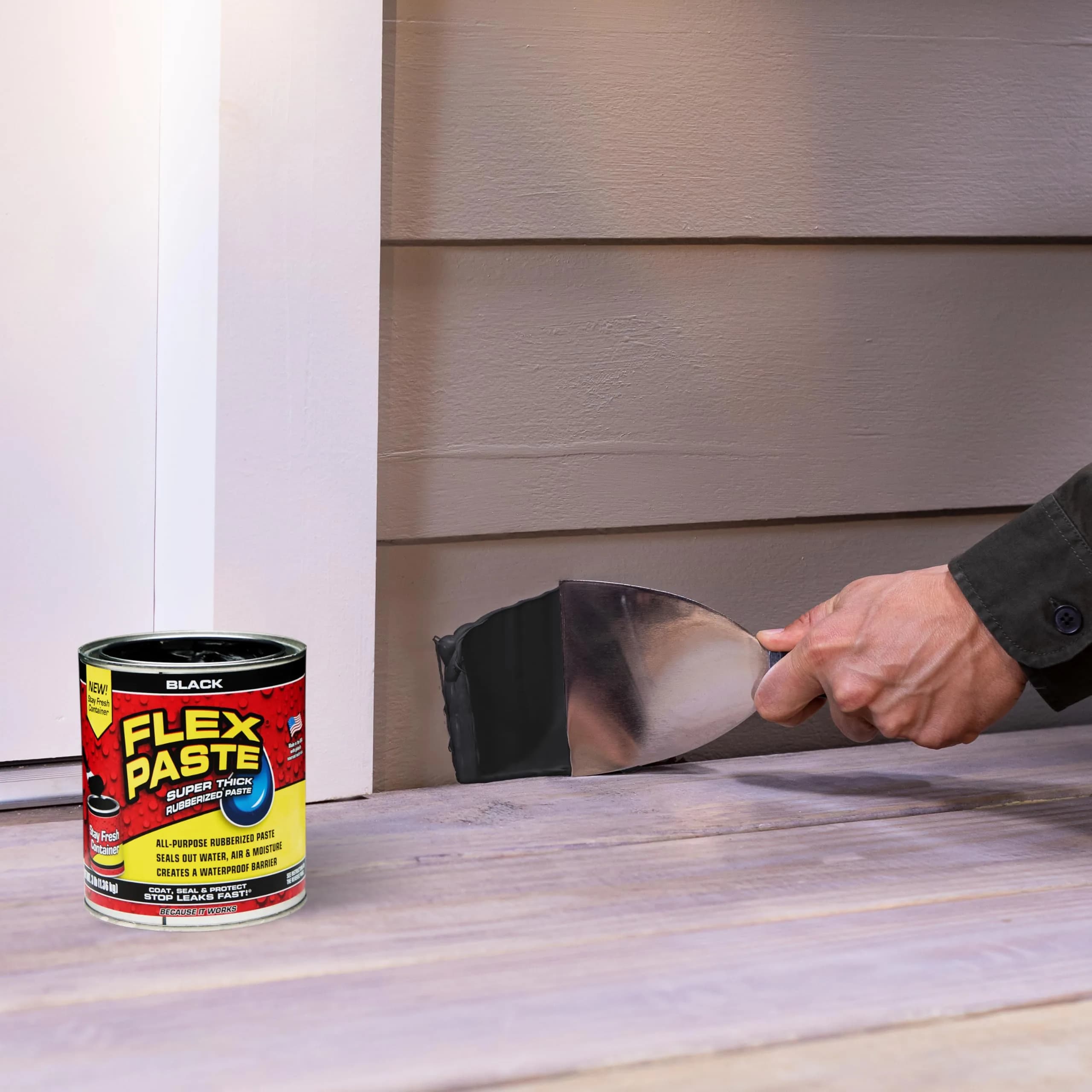 Flex Paste Rubberized Waterproof Sealant Paste Black 48 fl oz (1.42 L) | Seals Gaps Cracks Holes Underwater - view 5