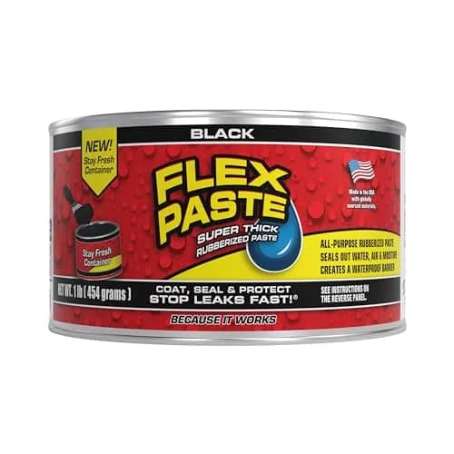 Flex Paste Rubberized Waterproof Sealant Paste Black 473ml (16 Fl Oz) | Seals Gaps, Cracks, Holes Underwater thumbnail 1