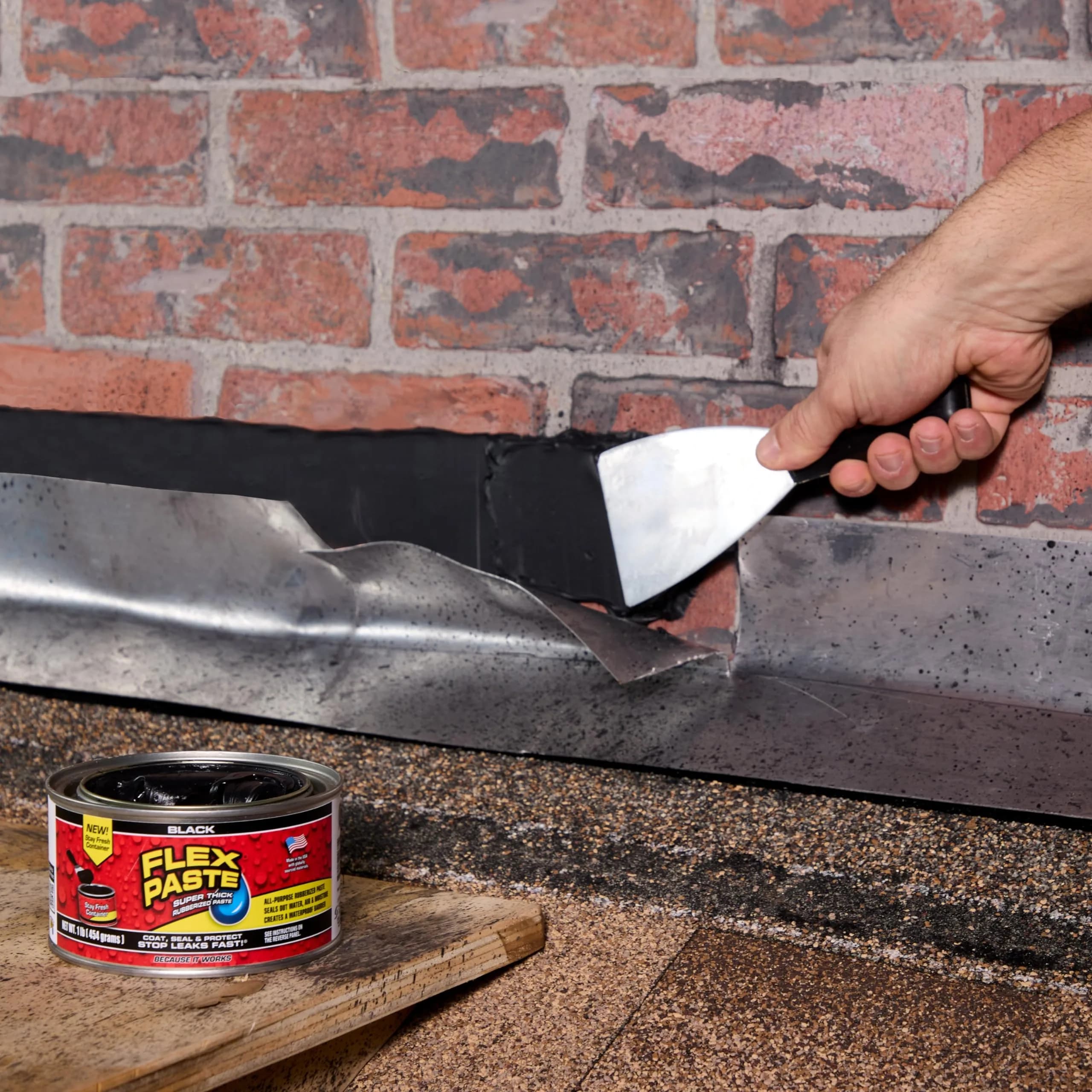 Flex Paste Rubberized Waterproof Sealant Paste Black 473ml (16 Fl Oz) | Seals Gaps, Cracks, Holes Underwater - view 4