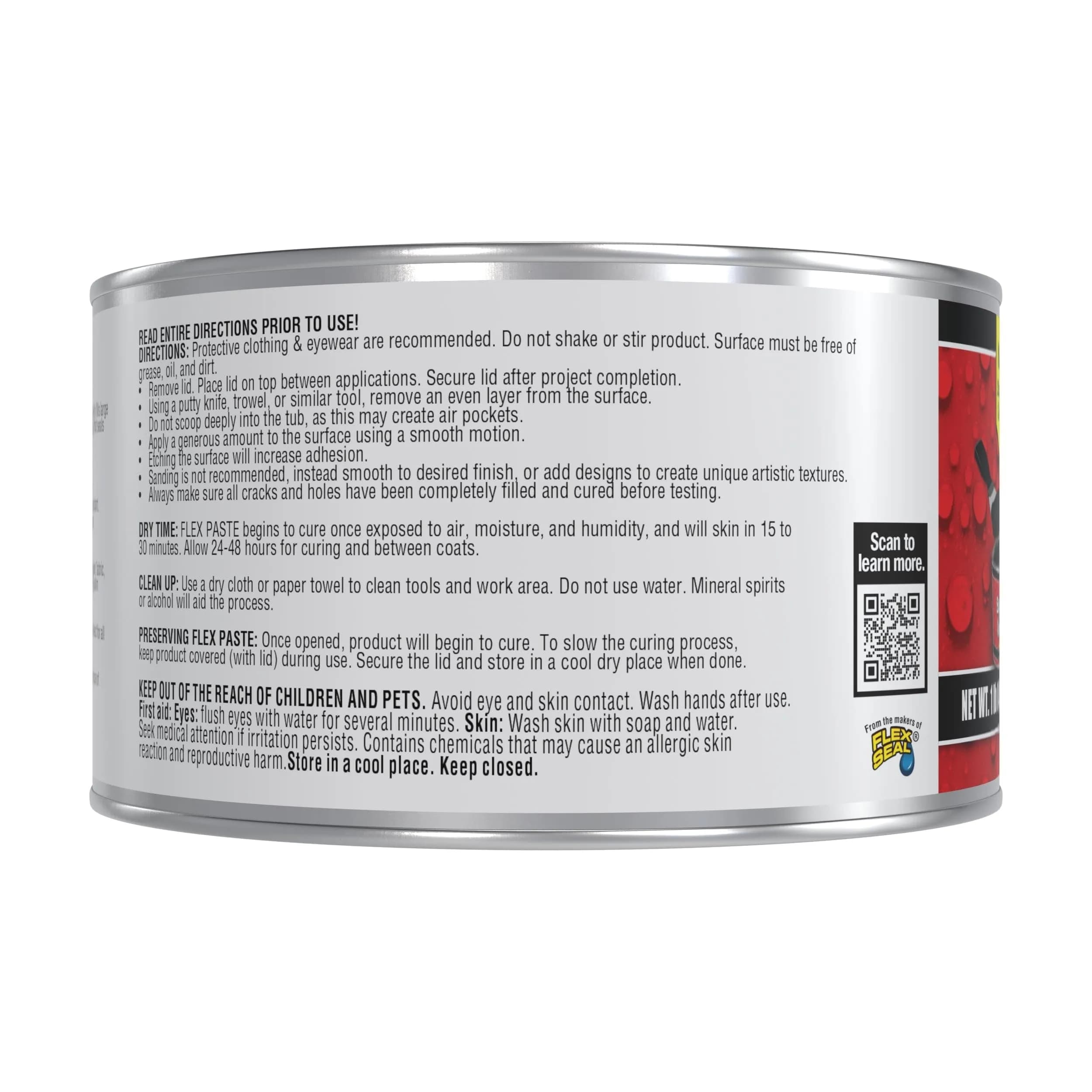 Flex Paste Rubberized Waterproof Sealant Paste Black 473ml (16 Fl Oz) | Seals Gaps, Cracks, Holes Underwater - view 2