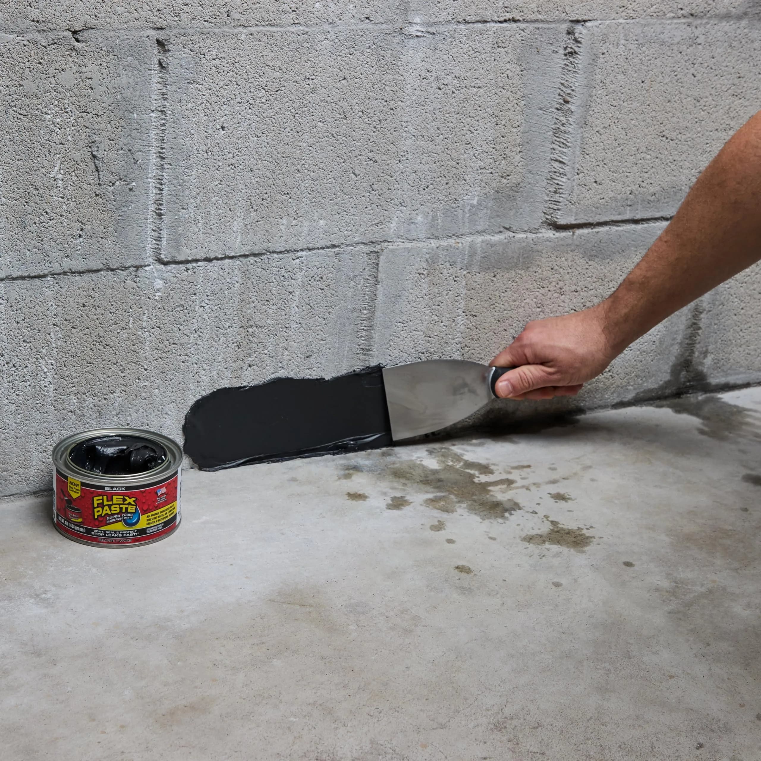 Flex Paste Rubberized Waterproof Sealant Paste Black 473ml (16 Fl Oz) | Seals Gaps, Cracks, Holes Underwater - view 3