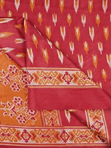 DUPATTA BAZAAR Women's Red & Yellow Printed Silk Dupatta | Versatile Ethnic Wear (70-120 chars) thumbnail 5