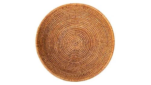 Kouboo La Jolla Rattan Fruit Bowl Large Kitchen Counter Basket Honey-Brown | Handwoven, Food Safe, Artisan Style thumbnail 4