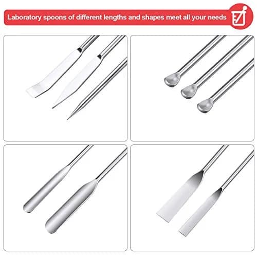 Boao 10 Pcs Stainless Steel Lab Spatulas Double Ended Sampling Scoop | Durable, Rust-Resistant Laboratory Utensils thumbnail 2