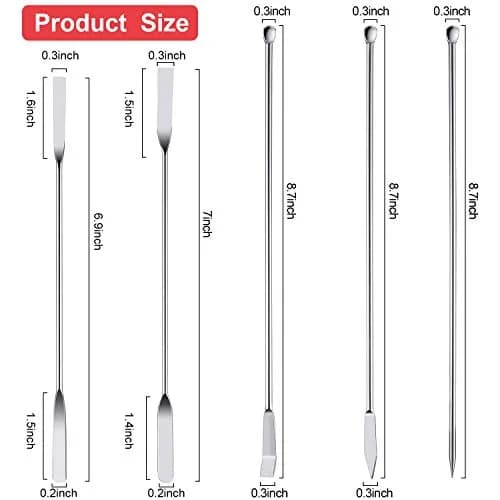 Boao 10 Pcs Stainless Steel Lab Spatulas Double Ended Sampling Scoop | Durable, Rust-Resistant Laboratory Utensils thumbnail 3