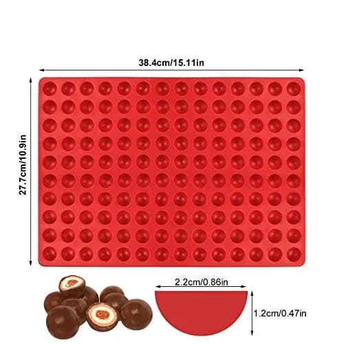 Palksky 140-Cavity Small Round Silicone Mold | 38.4mm (0.9 inch) Cavities for Chocolate, Candy, Dog Treats thumbnail 2