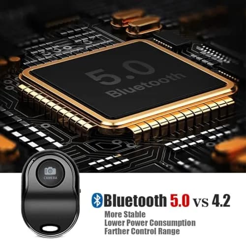 [ASHUTB] Bluetooth 5.0 Remote Shutter for iPhone & Android Camera | Wireless Selfie Button, 50 ft Range, Half-Year Battery (Black) thumbnail 3
