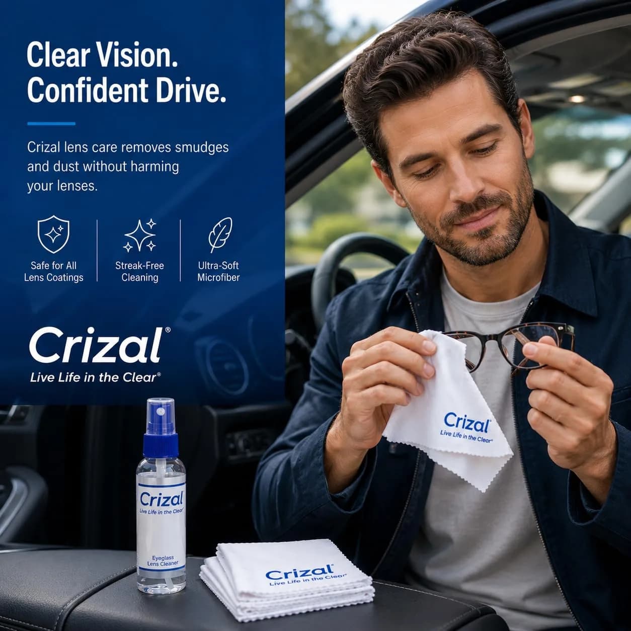 Crizal Eyeglass Cleaning Cloths 8 Pack | Designed & Tested for AR-Coated Lenses - view 5