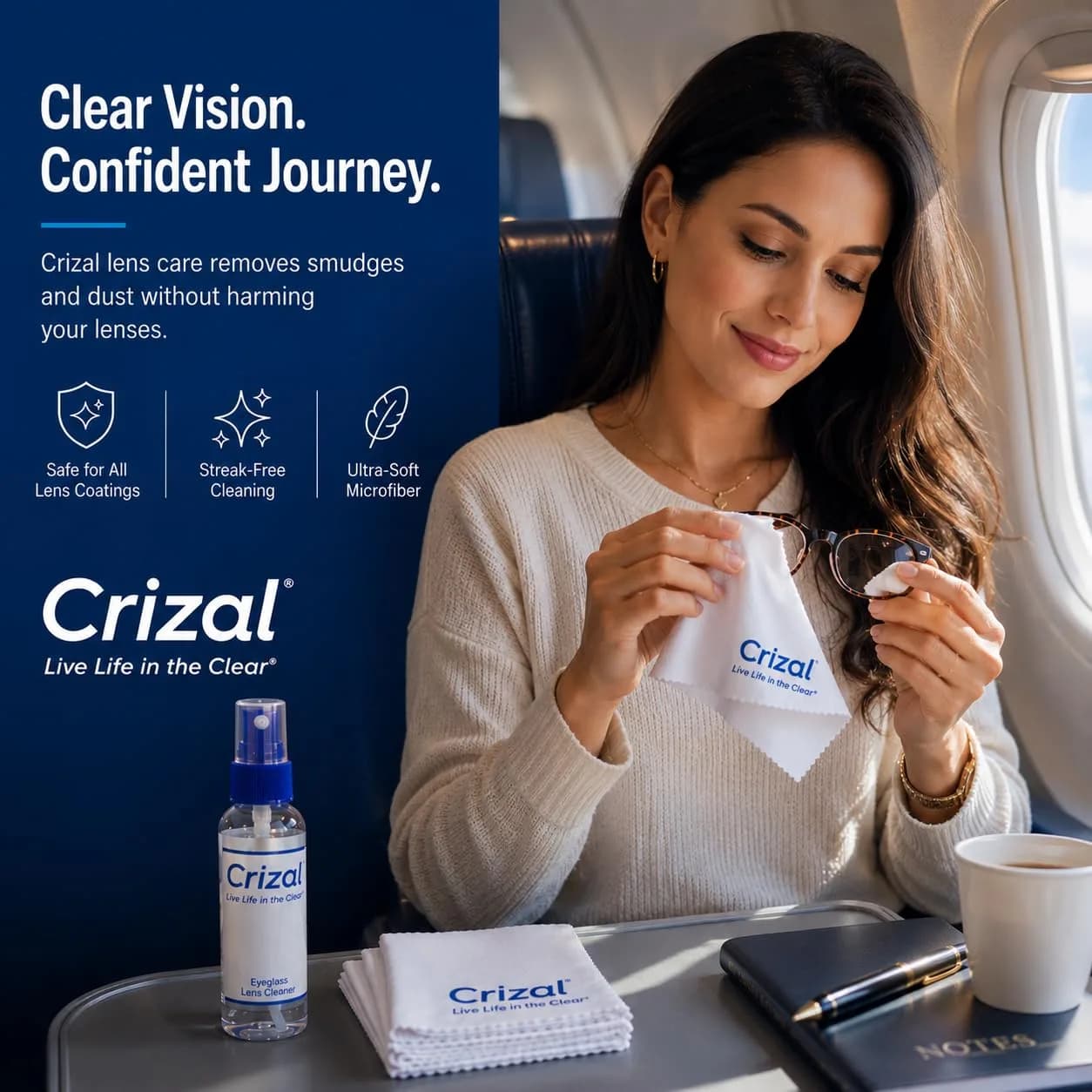 Crizal Eyeglass Cleaning Cloths 8 Pack | Designed & Tested for AR-Coated Lenses - view 6