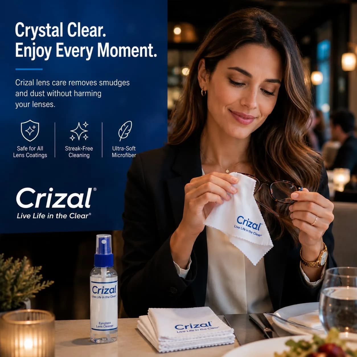 Crizal Eyeglass Cleaning Cloths 8 Pack | Designed & Tested for AR-Coated Lenses - view 7