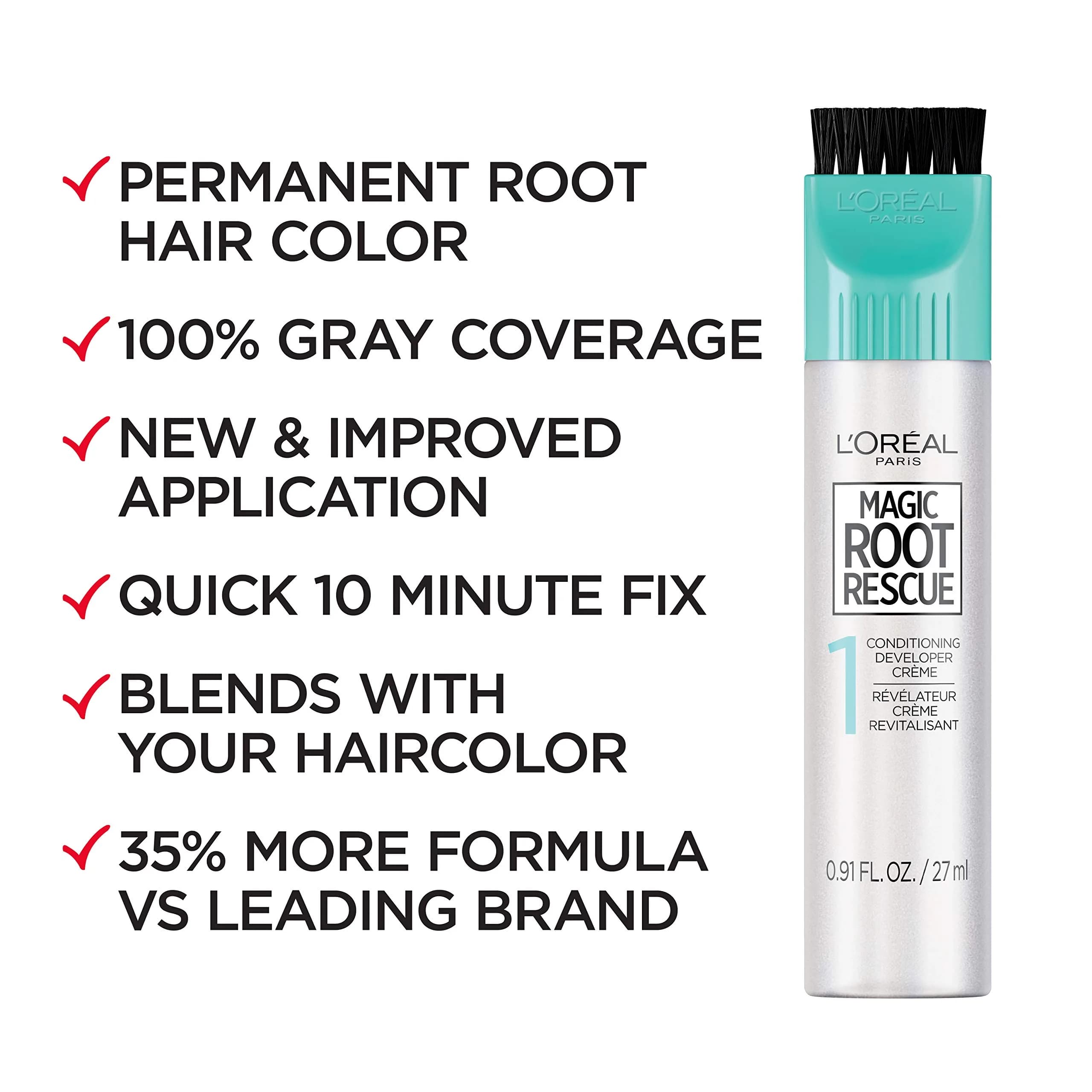 L'Oreal Paris Magic Root Permanent Hair Color Kit, 7 Dark Blonde, Pack of 2 for 10-Minute Gray Coverage - view 2