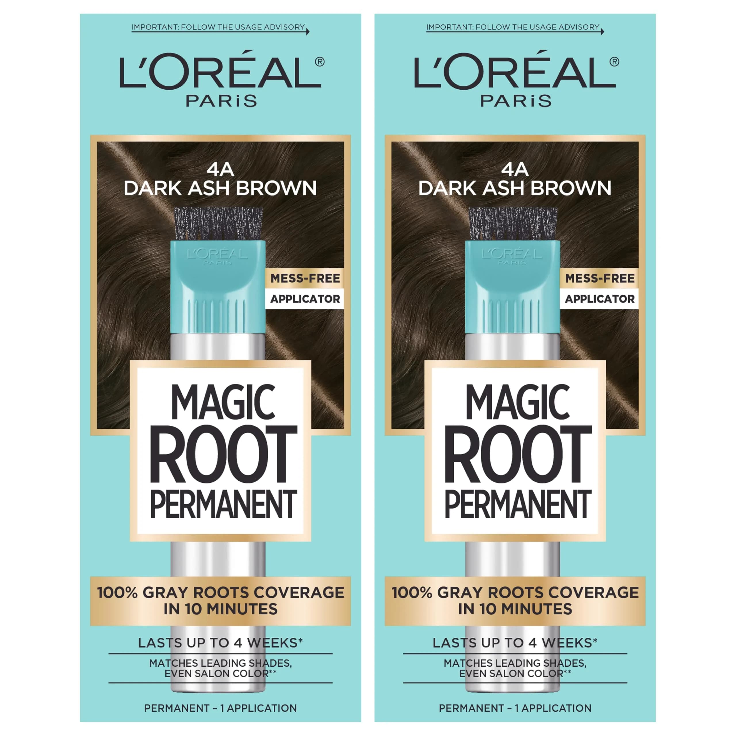 L'Oreal Paris Magic Root 4A Dark Ash Brown Permanent Hair Color Kit - Pack of 2 - main product image