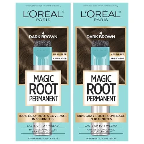 L'Oreal Paris Magic Root 4 Dark Brown Permanent Hair Color Kit - Pack of 2 for 10-Minute Gray Coverage thumbnail 1