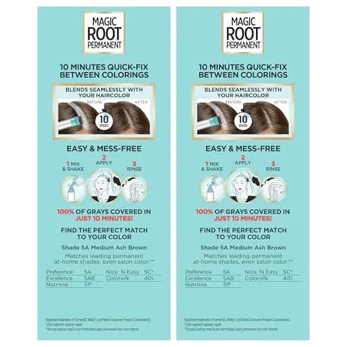 L'Oreal Paris Magic Root Permanent Hair Color Kit 5A Medium Ash Brown, Pack of 2 thumbnail 4