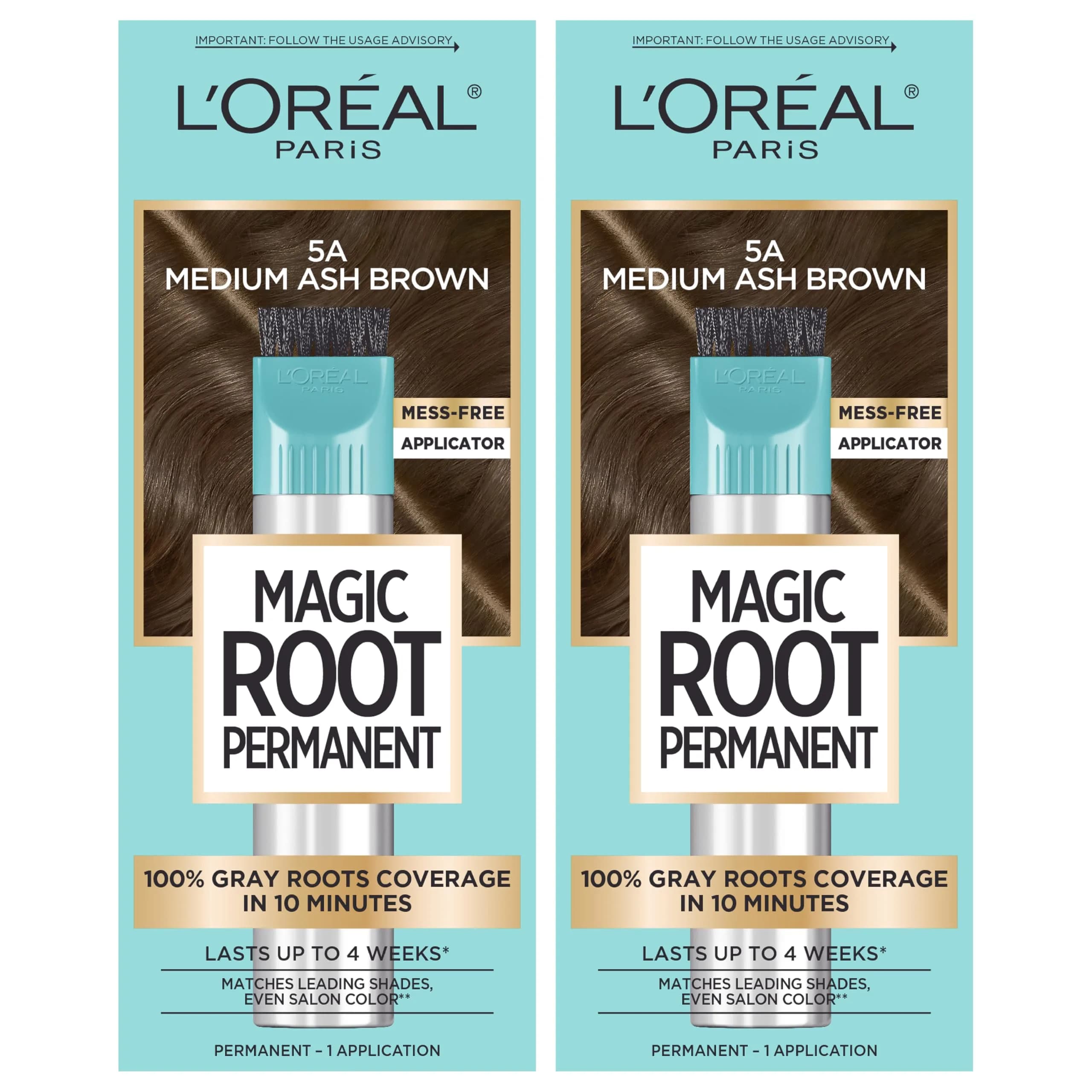 L'Oreal Paris Magic Root Permanent Hair Color Kit 5A Medium Ash Brown, Pack of 2 - main product image