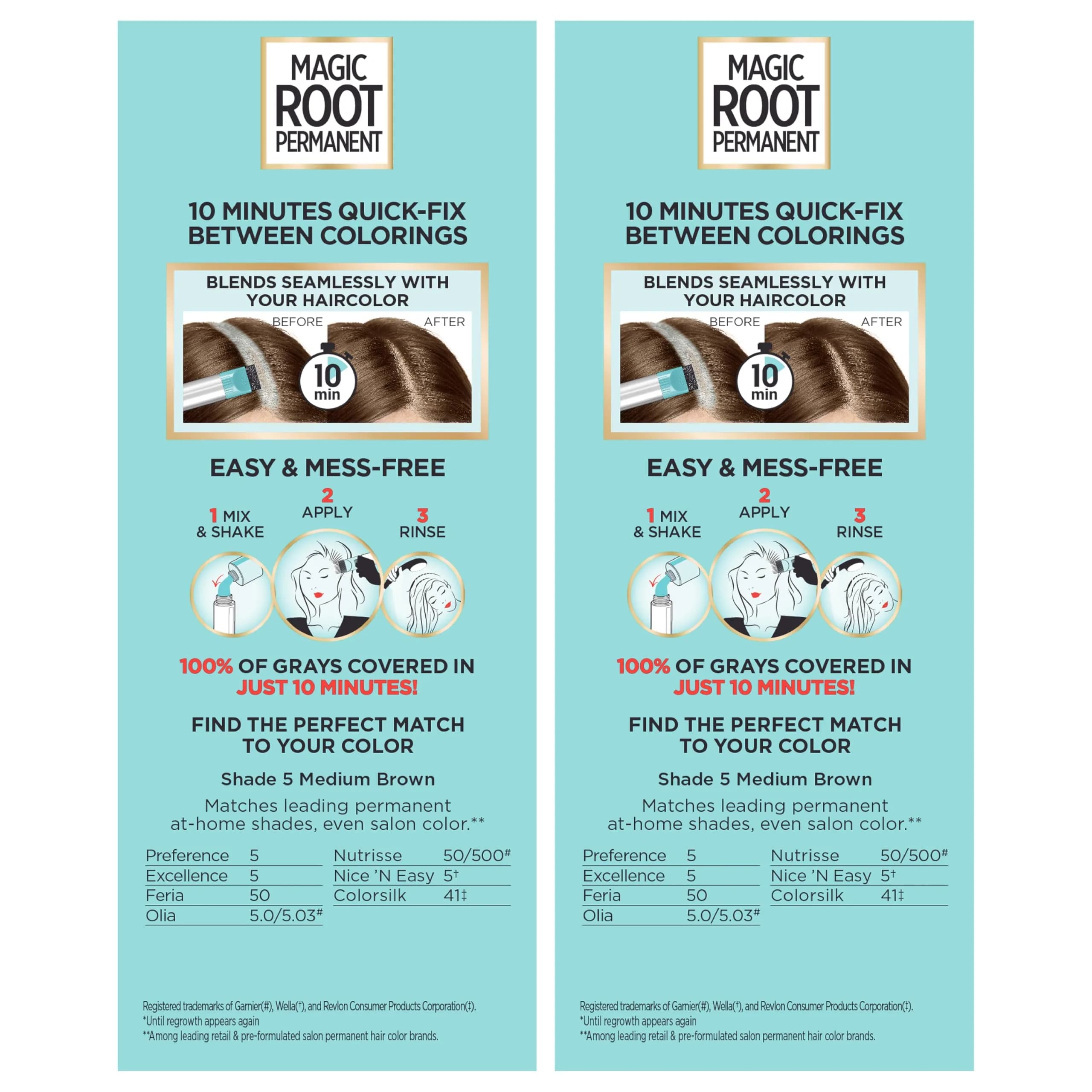 L'Oreal Paris Magic Root Permanent Hair Color Kit 5 Medium Brown - 2 Count Pack for 10-Minute Gray Coverage - view 4