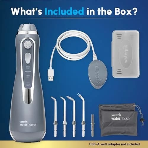 Waterpik Cordless Advanced Portable Water Flosser Gray 203ml (7 Fl Oz) | ADA Accepted Oral Irrigator thumbnail 4