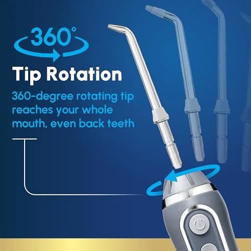 Waterpik Cordless Advanced Portable Water Flosser Gray 203ml (7 Fl Oz) | ADA Accepted Oral Irrigator thumbnail 6