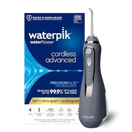 Waterpik Cordless Advanced Portable Water Flosser Gray 203ml (7 Fl Oz) | ADA Accepted Oral Irrigator thumbnail 1