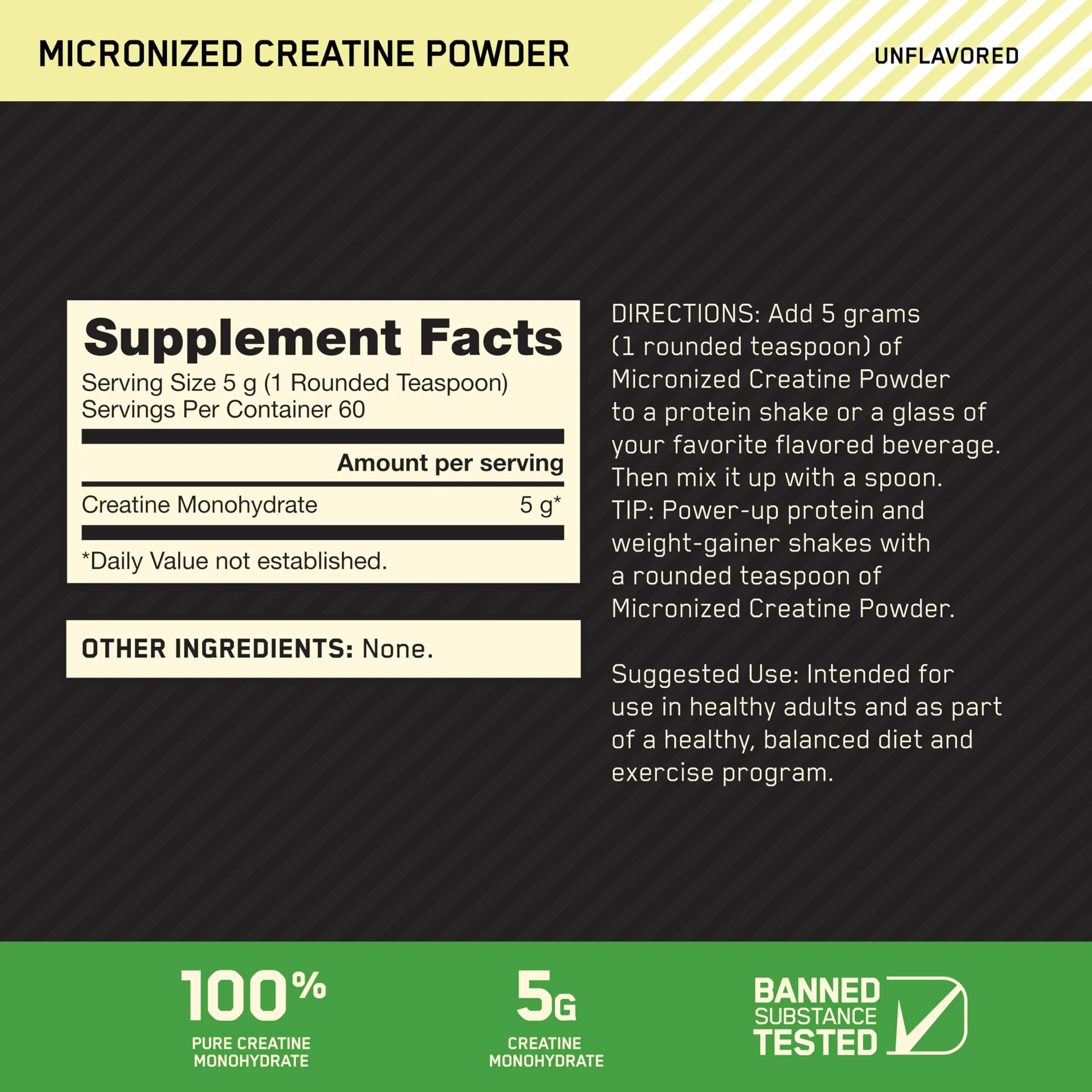 Optimum Nutrition Amino Energy Pre Workout Powder with Creatine, Unflavored, 60 Servings | USA Import - view 3