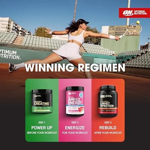 Optimum Nutrition Amino Energy Pre Workout Powder with BCAA & Micronized Creatine Monohydrate, Unflavored, 60 Servings (30 Servings + 30 Servings Bundle) thumbnail 8