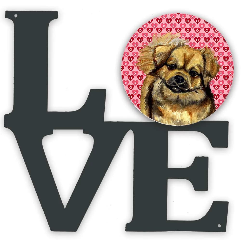 Caroline's Treasures Tibetan Spaniel Hearts Love Wall Art 11.5x11.75 inches | Colorful Aluminum & Steel Sculpture — Tibetan Spaniel