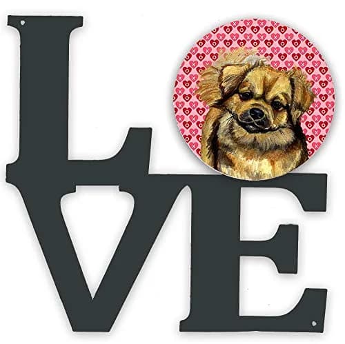 Caroline's Treasures Tibetan Spaniel Hearts Love Wall Art 11.5x11.75 inches | Colorful Aluminum & Steel Sculpture thumbnail 1