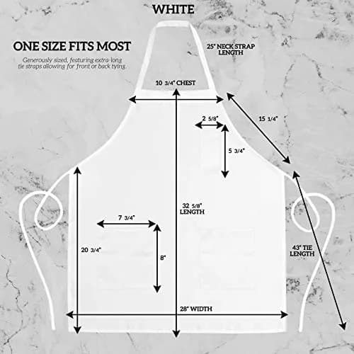 GREEN LIFESTYLE 12 Pack Chef Apron with Pockets | Waterproof Cooking Apron for Men & Women (12 Pack, White) thumbnail 2