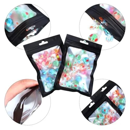 Boao 100 Pcs Resealable Foil Food Storage Bags 3.1 x 5.1 Inch | Reusable, Leak-Resistant, Food Safe thumbnail 4