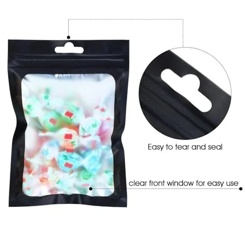 Boao 100 Pcs Resealable Foil Food Storage Bags 3.1 x 5.1 Inch | Reusable, Leak-Resistant, Food Safe thumbnail 3