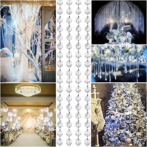 KinHom Acrylic Crystal Garland Strands 99ft | Elegant Hanging Bead Chain for Weddings & Christmas thumbnail 7