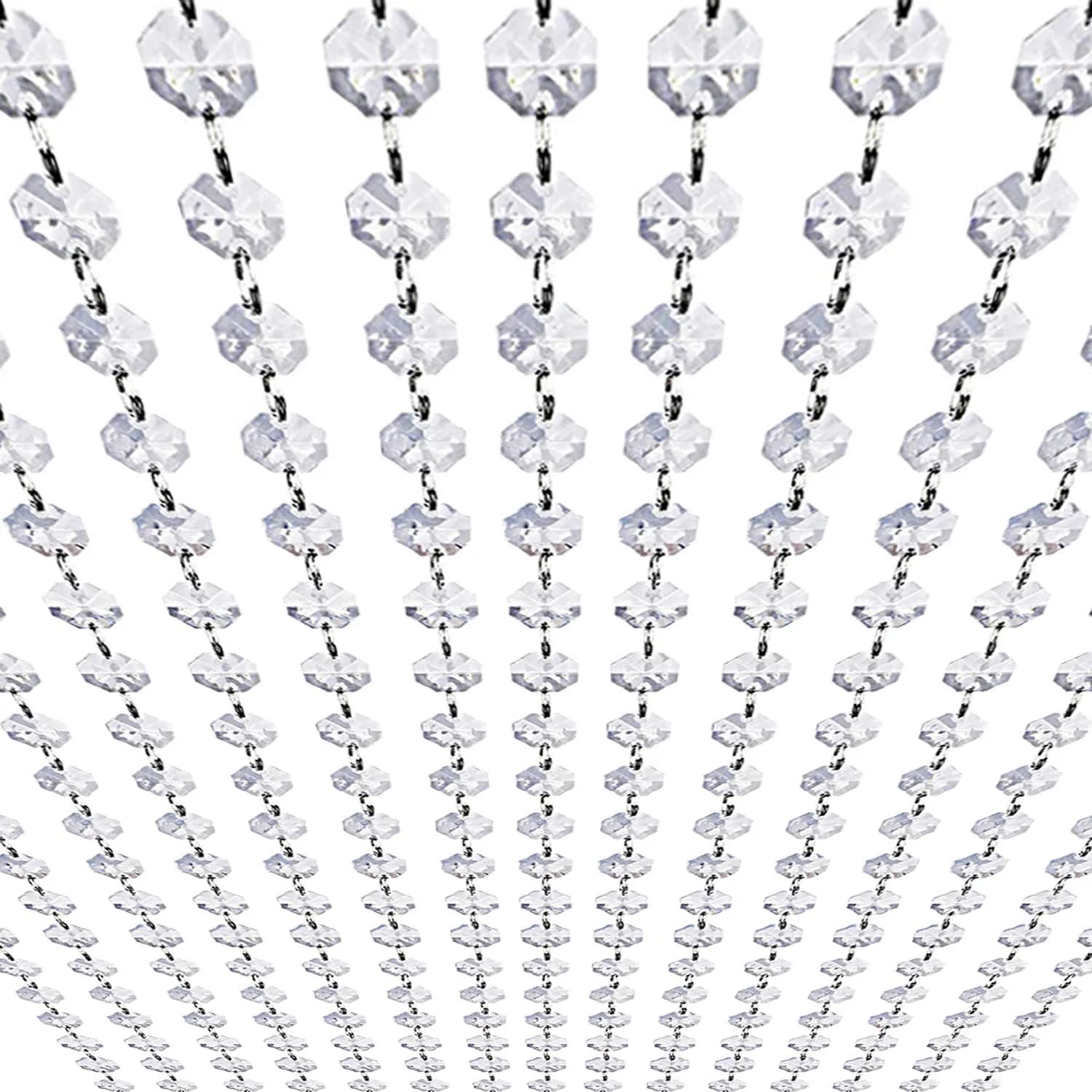 KinHom Acrylic Crystal Garland Strands 99ft | Elegant Hanging Bead Chain for Weddings & Christmas — Acrylic